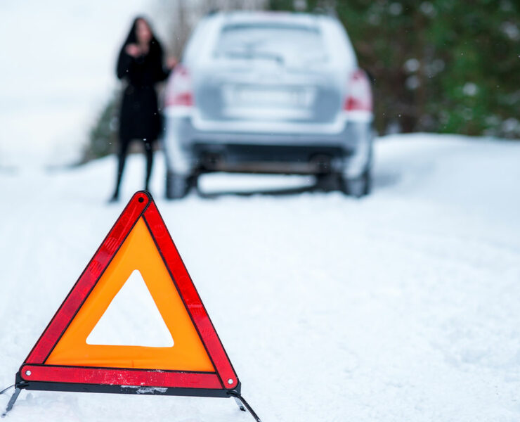 Car Breaks Down in Snow