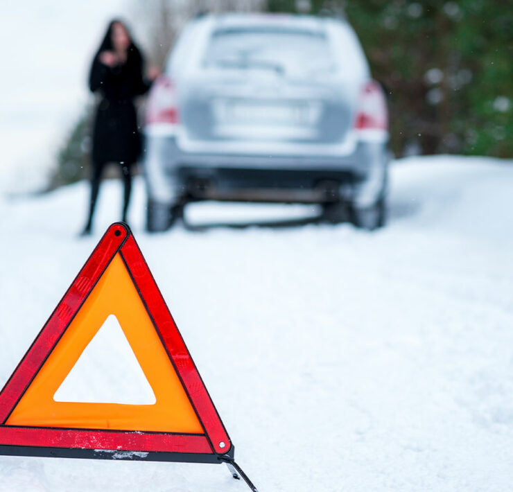 Car Breaks Down in Snow