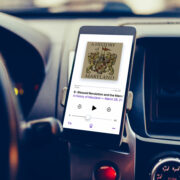Podcast on Phone Holder in Car