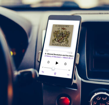 Podcast on Phone Holder in Car