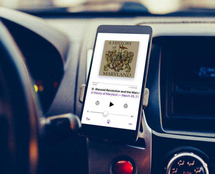 Podcast on Phone Holder in Car