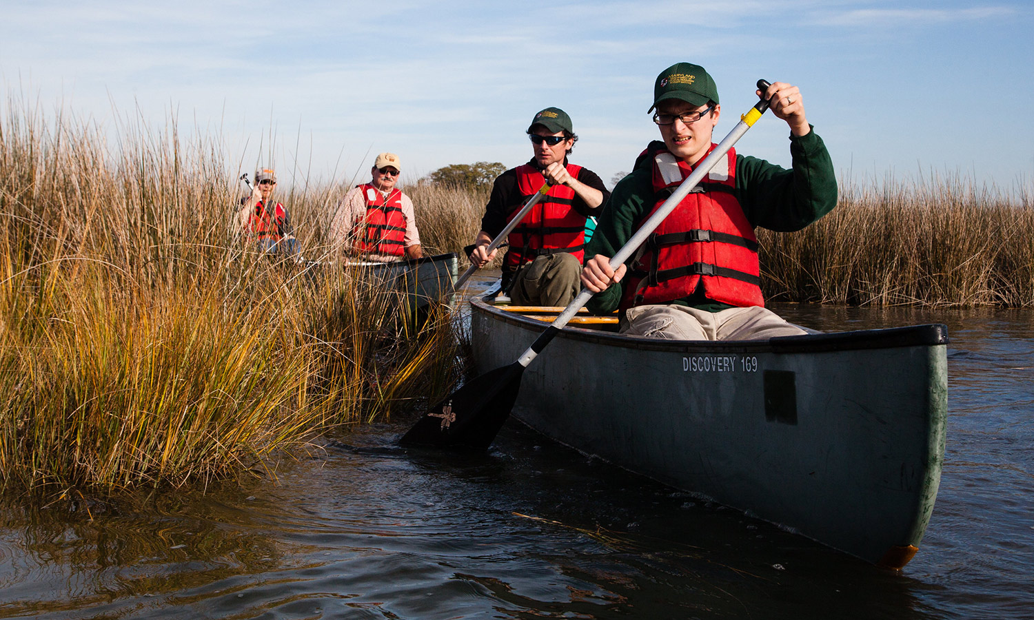 People in a canoe