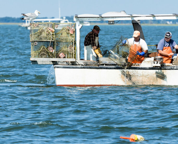People on a boat in the ocean