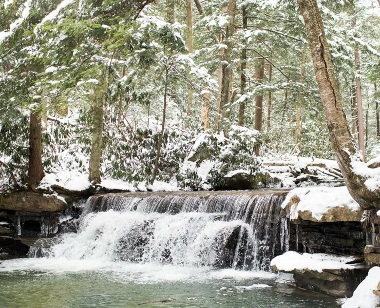Tolliver Falls is one of three waterfalls in Swallow Falls State Park