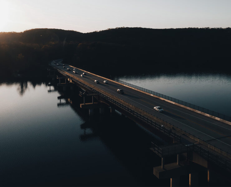 Maryland Highway overtop water with cars driving