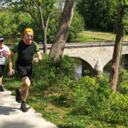 Two runners at Antietam Battlefield