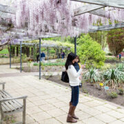 Mom and daughter surrounded by plants