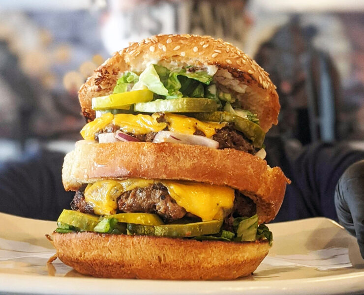 The “Drive Thru Burger” at Nepenthe Brewing Co. is inspired by McDonald’s Big Mac