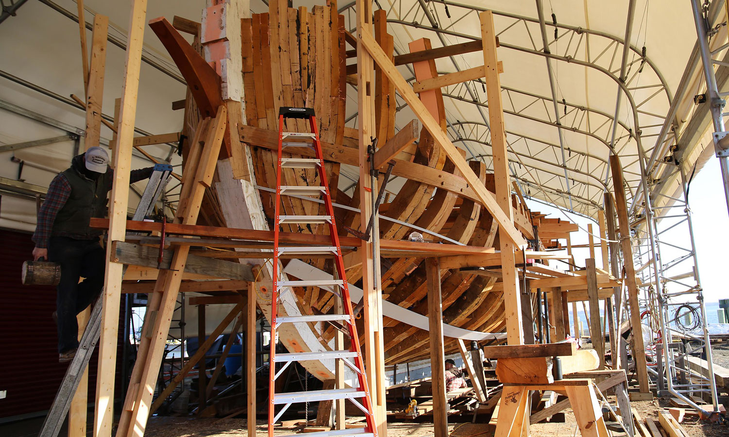 An in-progress boat