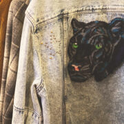 Jackets hanging with a tiger on the back