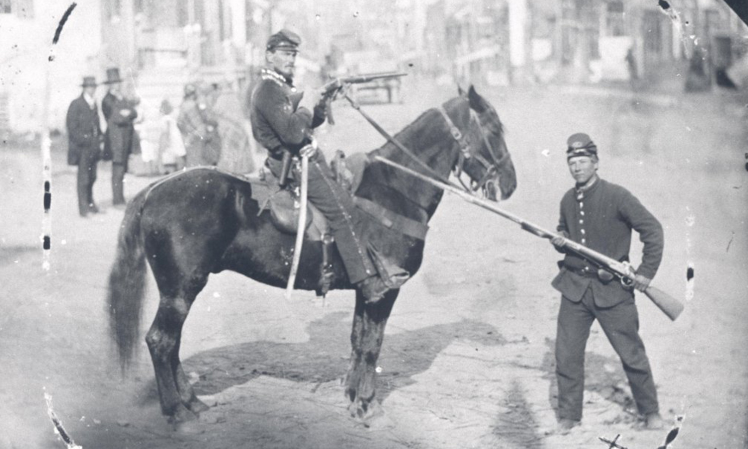 Napoleon B. Knight of the 1st Delaware Cavalry in Westminster before Corbit's Charge