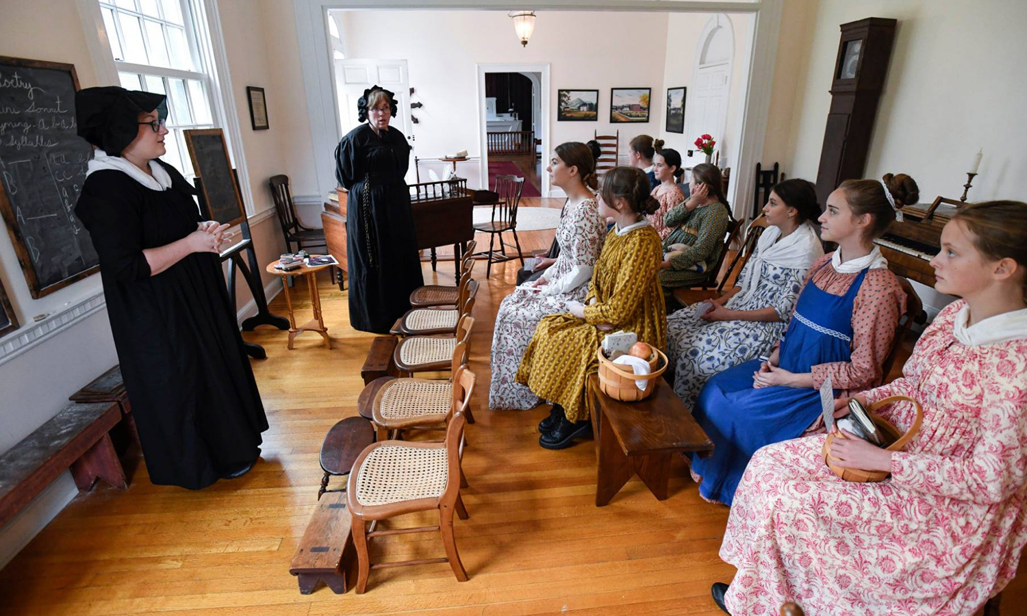 Group of girls visiting the Seton Shrine