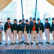 Reenactors on a boat