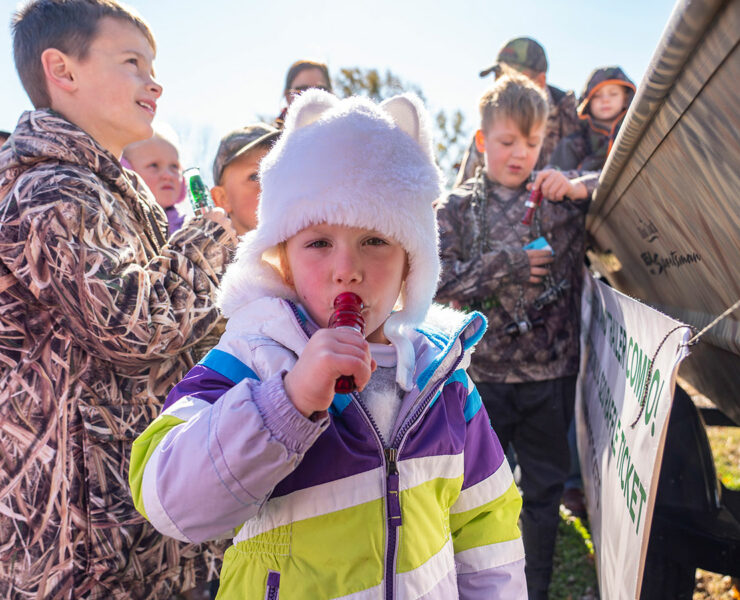 Kids using duck calls