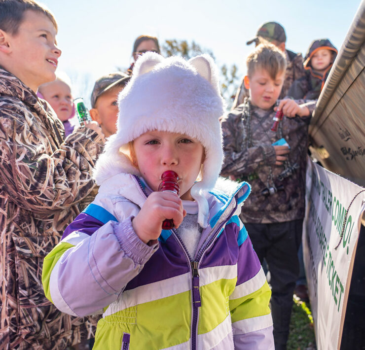 Kids using duck calls
