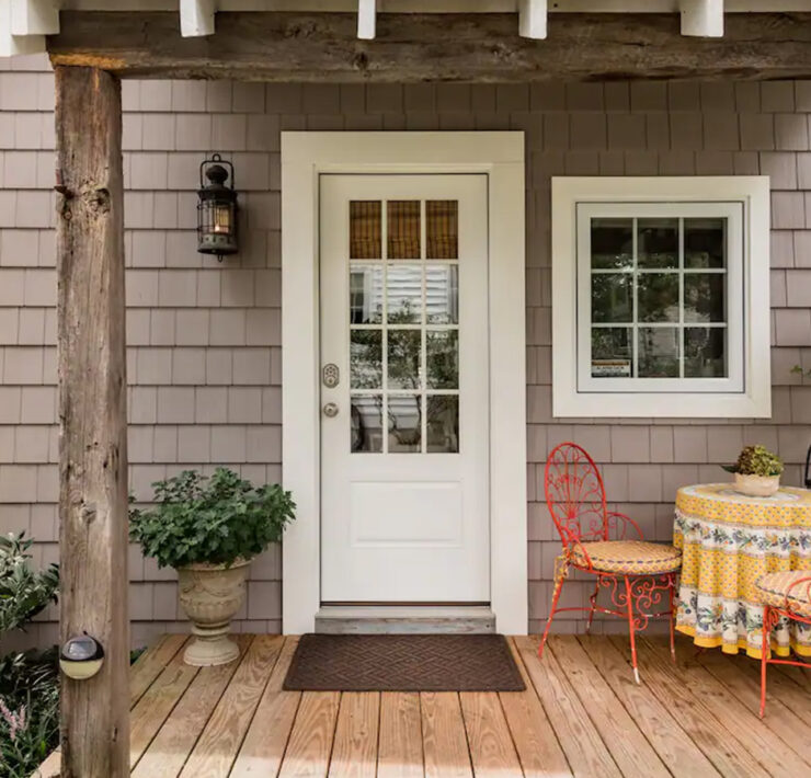 Door and front porch of a house