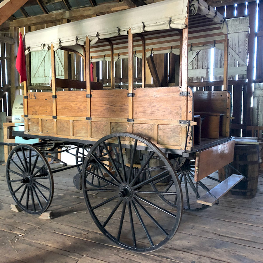historic wood ambulance