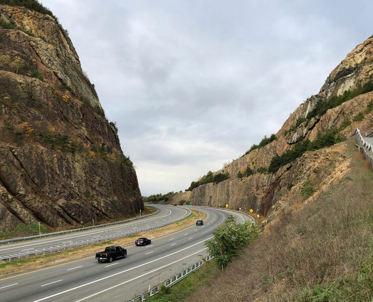 highway through a mountain
