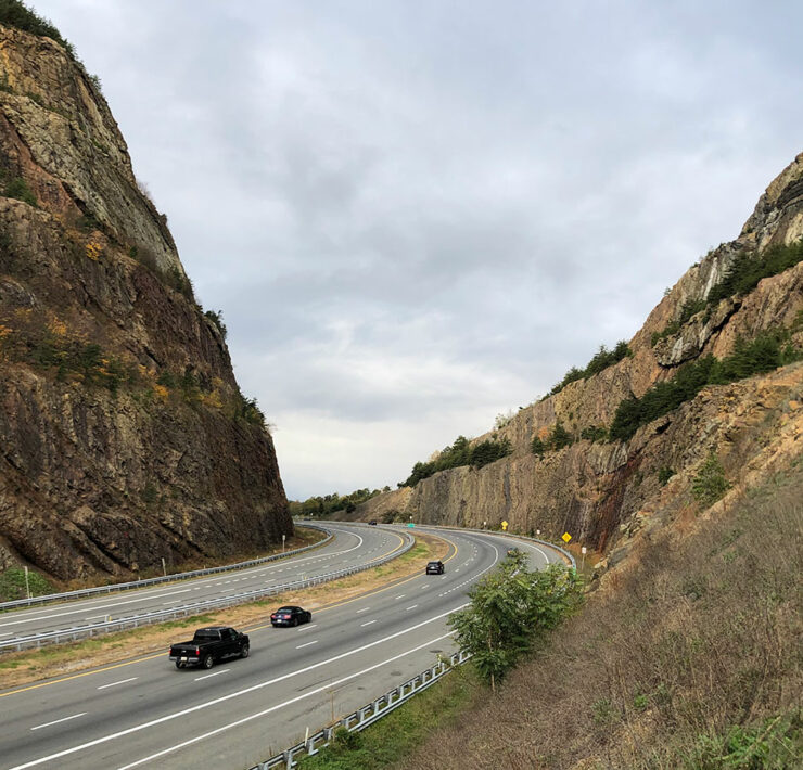 highway through a mountain