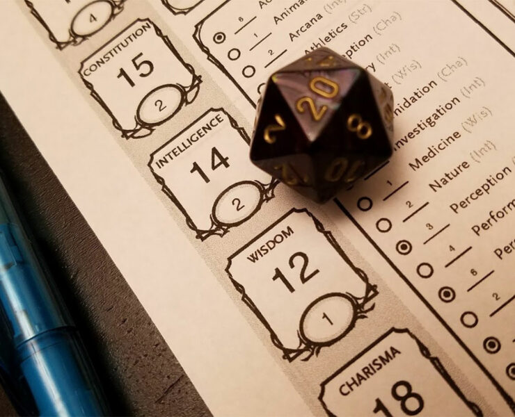 Dungeons and dragons character sheet