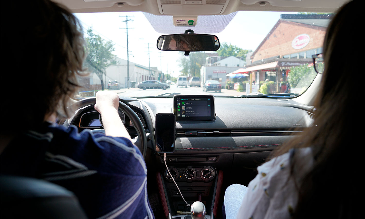 two women in a car