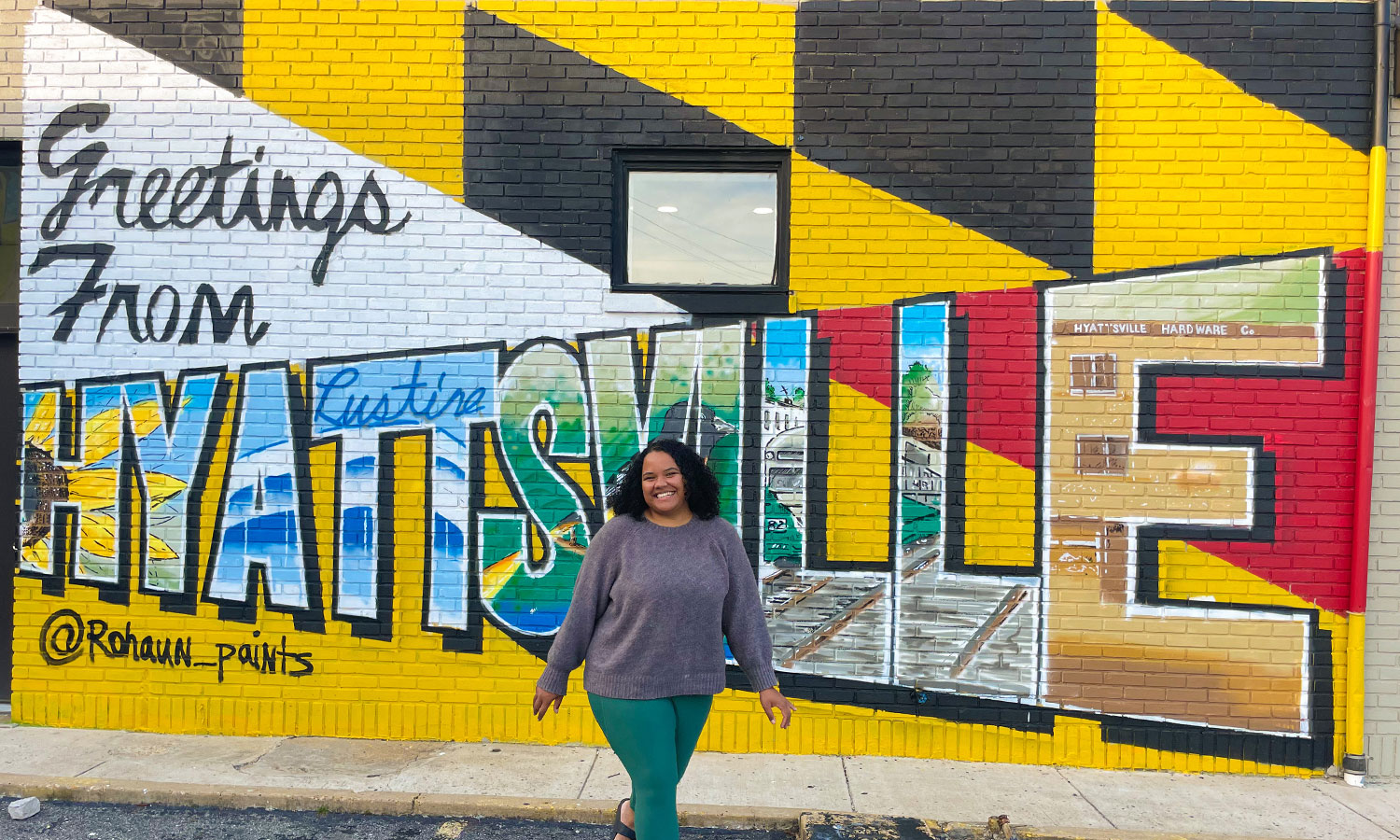 Hyattsville Mural featuring Maryland flag