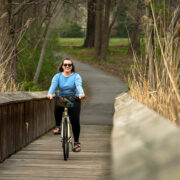 Biking on the Millstream trail in Centreville, MD