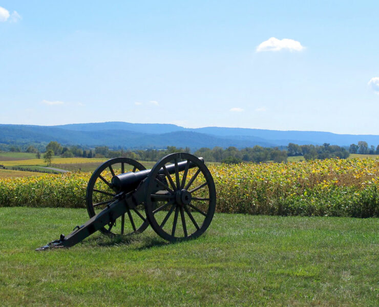 A cannon at Antietam National Battlefiled in Maryland