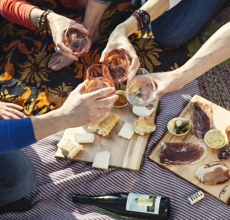 group of friends picnicking