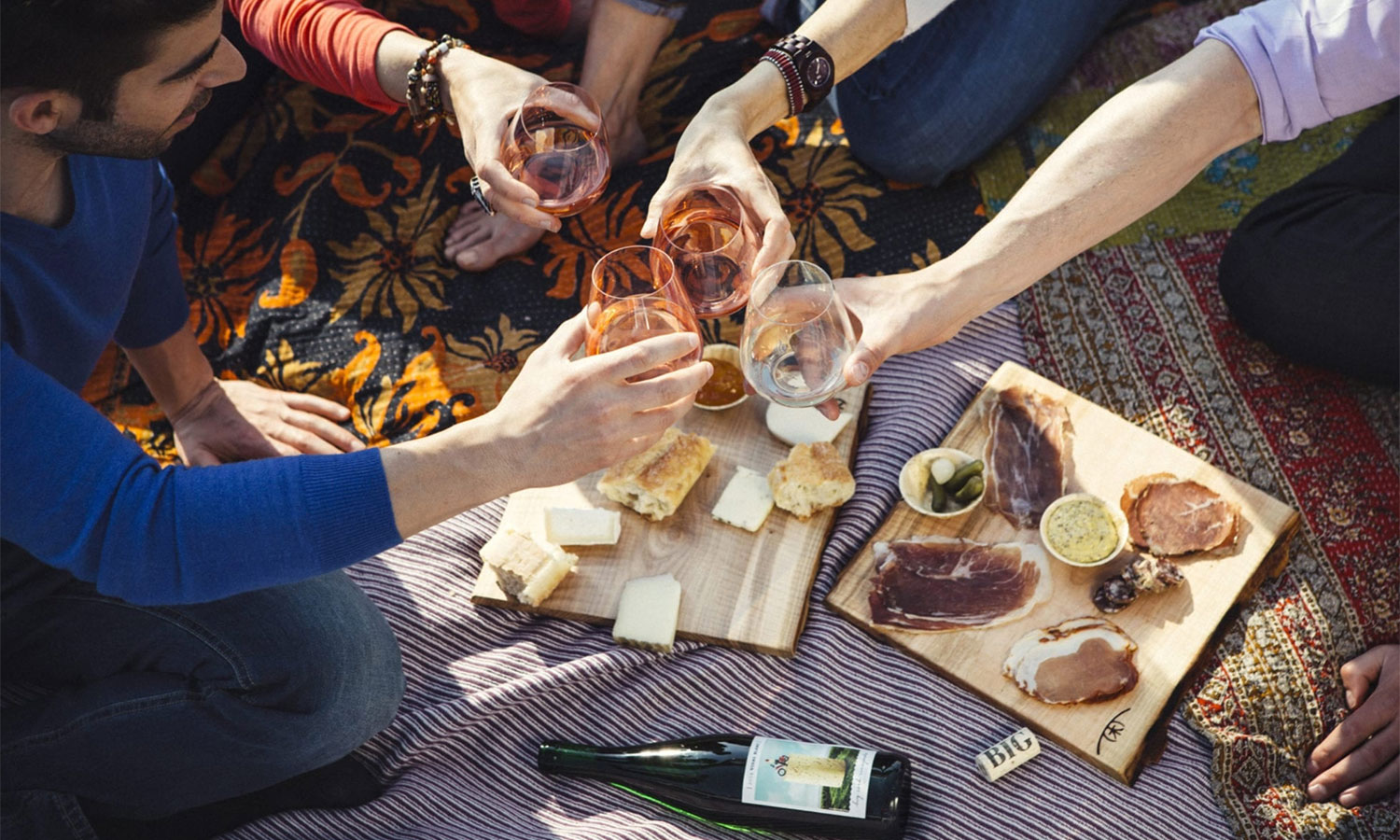 group of friends picnicking