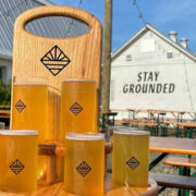 Beer flight at Landmade Brewing