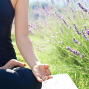 yoga in a lavender field