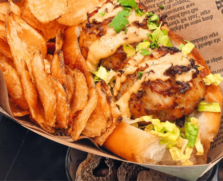 The crab cake roll at Jimmy’s Famous Seafood inside Oriole Park