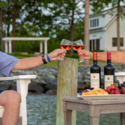 couple enjoying wine