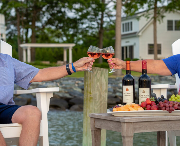couple enjoying wine