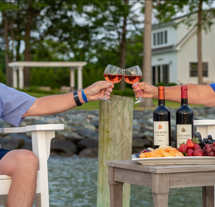 couple enjoying wine