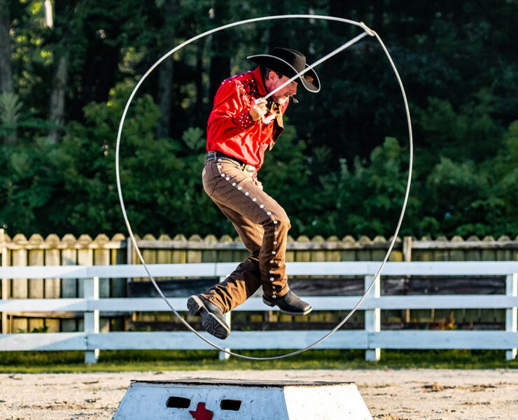 cowboy jumping through rope