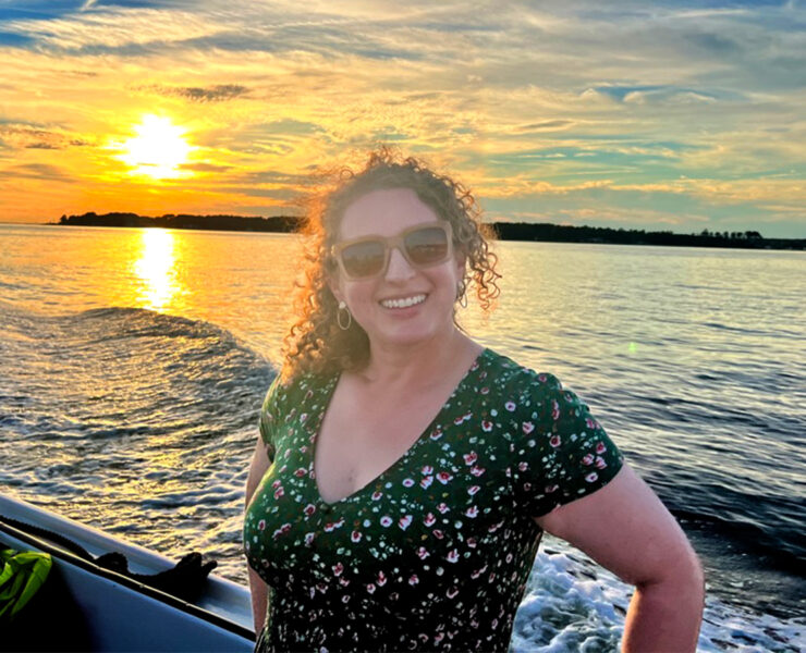 The author on a sunset cruise in St. Mary’s County