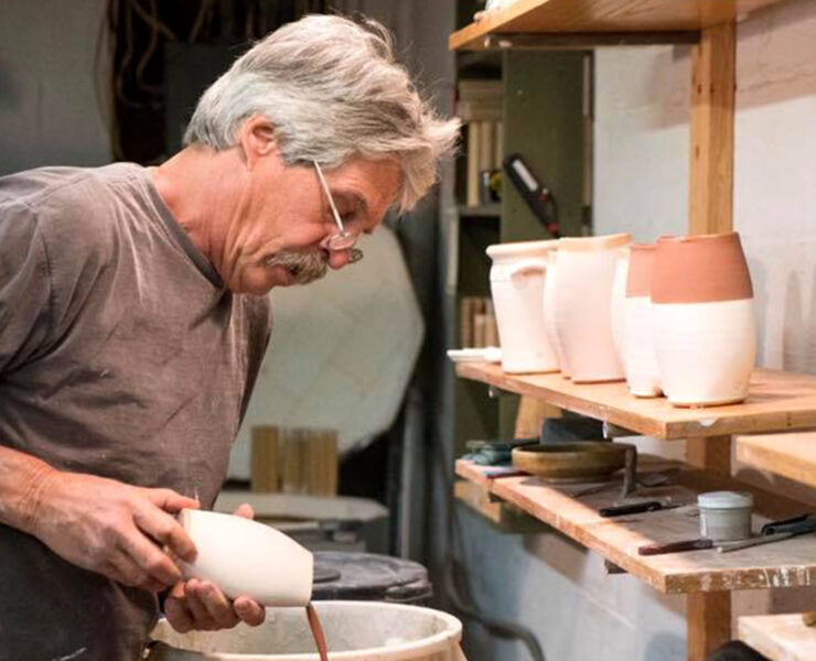 Artist Bill van Gilder of van Gilder Pottery in Gapland, MD.