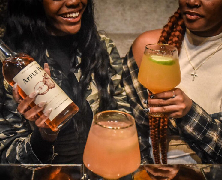 friends with cocktails