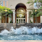 fountain mimicking oean wave crashing