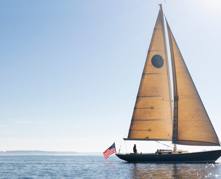 Sailboat on the Bay on a Sunny Day