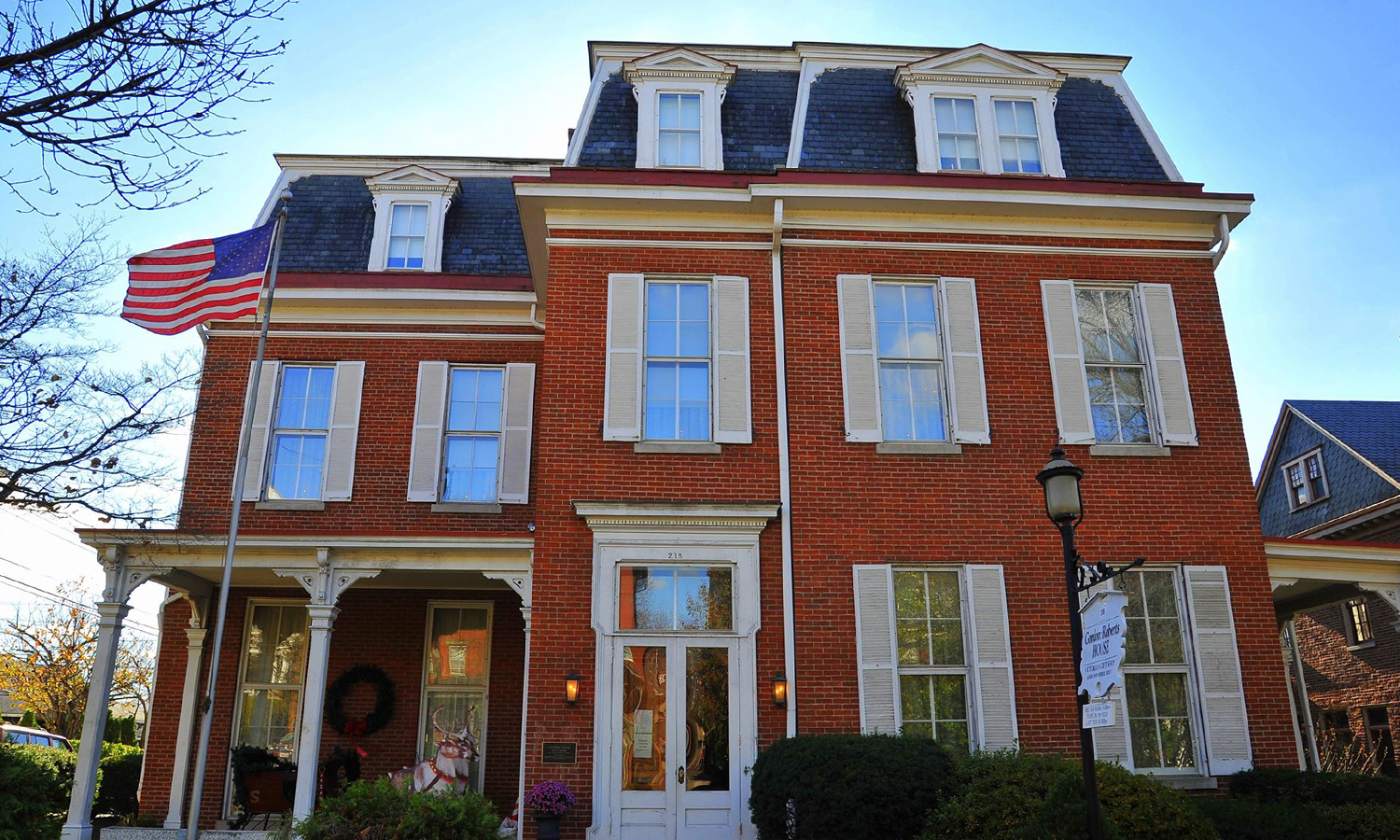 Outside of a big historical home