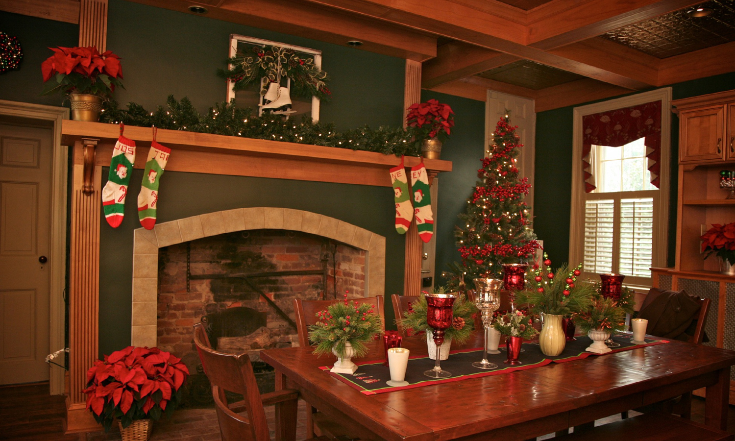 Inside of a house decorated with gorgeous Christmas decor