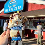 Person holding a crazy ice cream shake