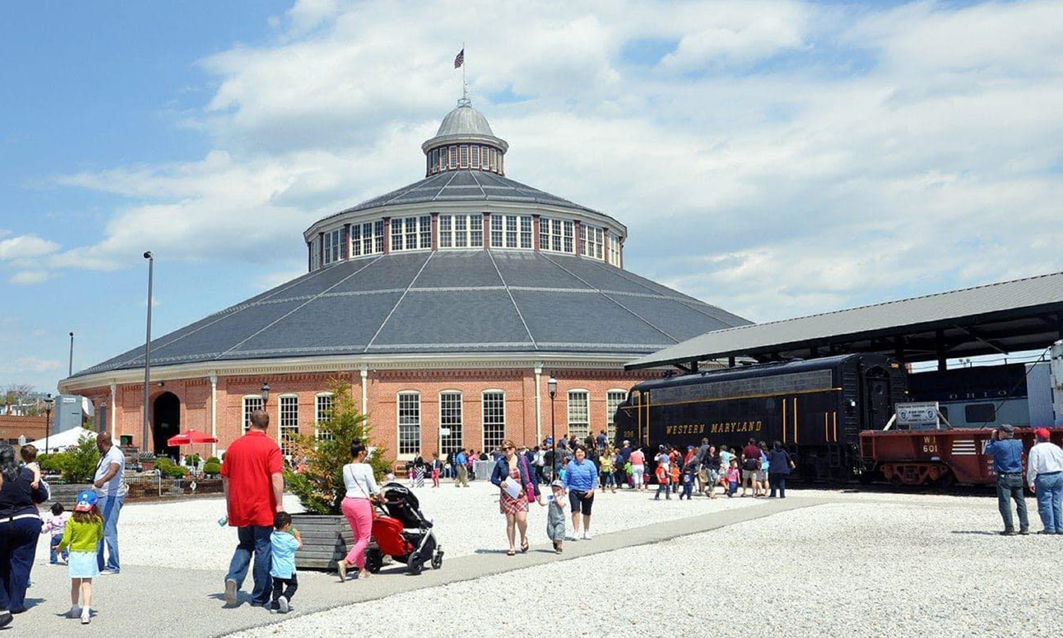 View of the outside of the B&O Railroad Museum