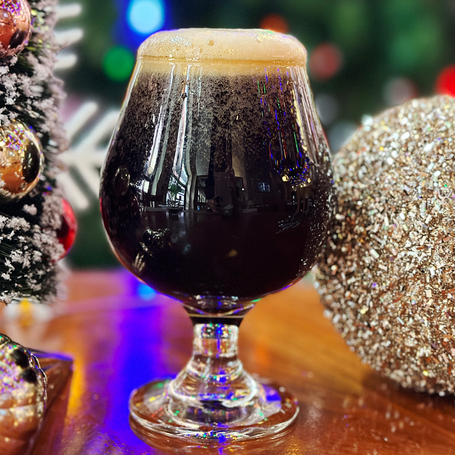 Very dark beer on a bar