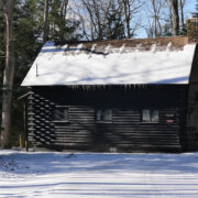 cabin in the woods in Maryland in winter