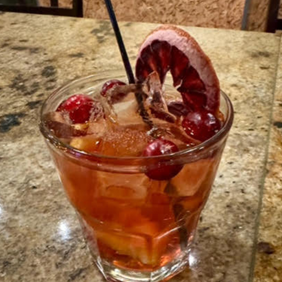Old fashioned cocktail on a bar