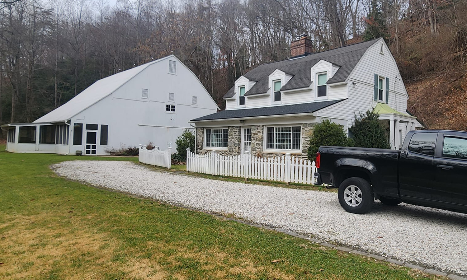 Outside of a cottage and farmhouse